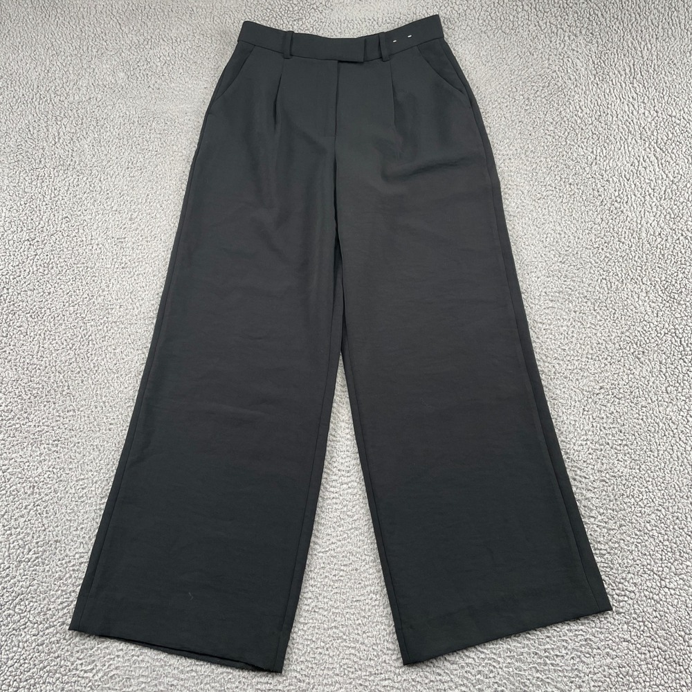Abercrombie & Fitch Pants Womens 8L Black Sloane Tailored Wide Leg Pleated Pant